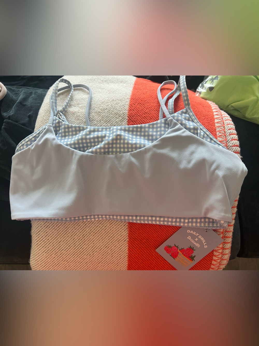 Daily Drills Gingham-Trim Sports Bra DAILY DRILLS X DRISCOLL
